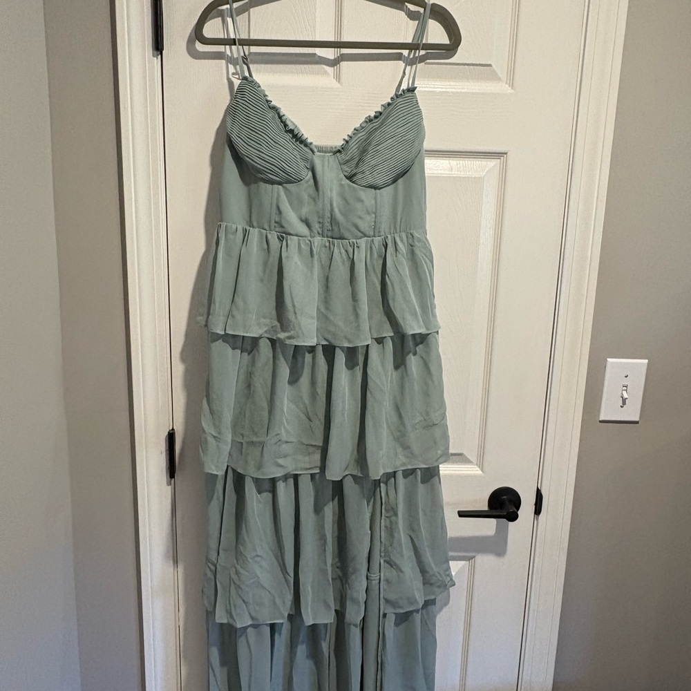 Birdy Grey Light Blue Tiered Maxi Dress